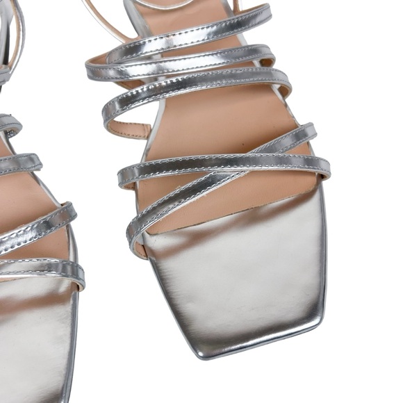 J. Crew Capri Strappy Sandals Metallic Silver Leather Size 9 - Picture 8 of 15